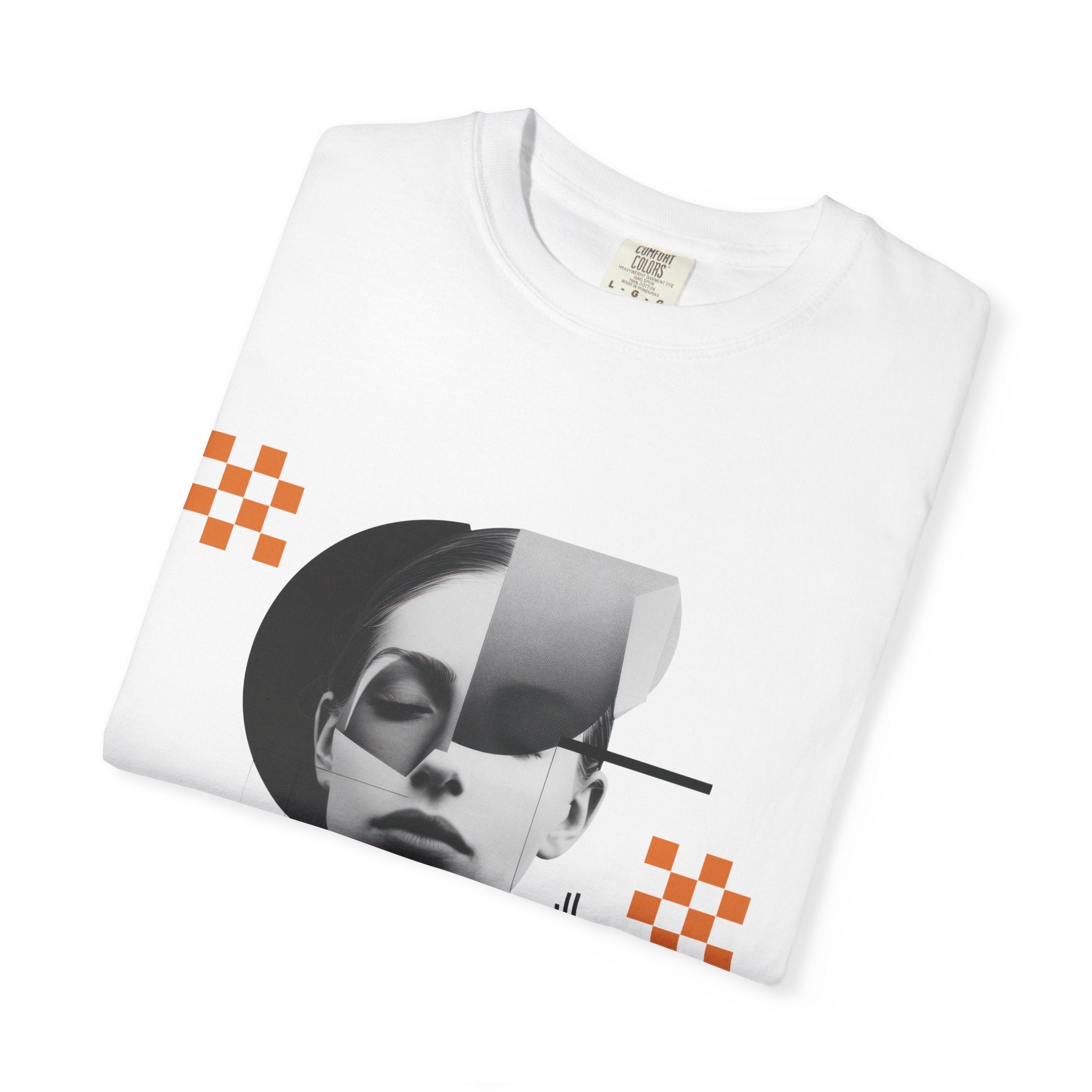 Abstract Collage Portrait T-Shirt — Modern Graphic Art Tee