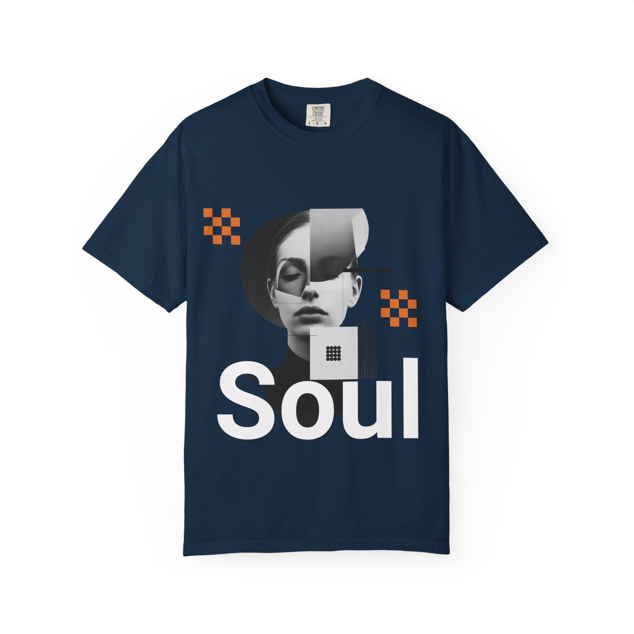 Abstract Collage Portrait T-Shirt — Modern Graphic Art Tee