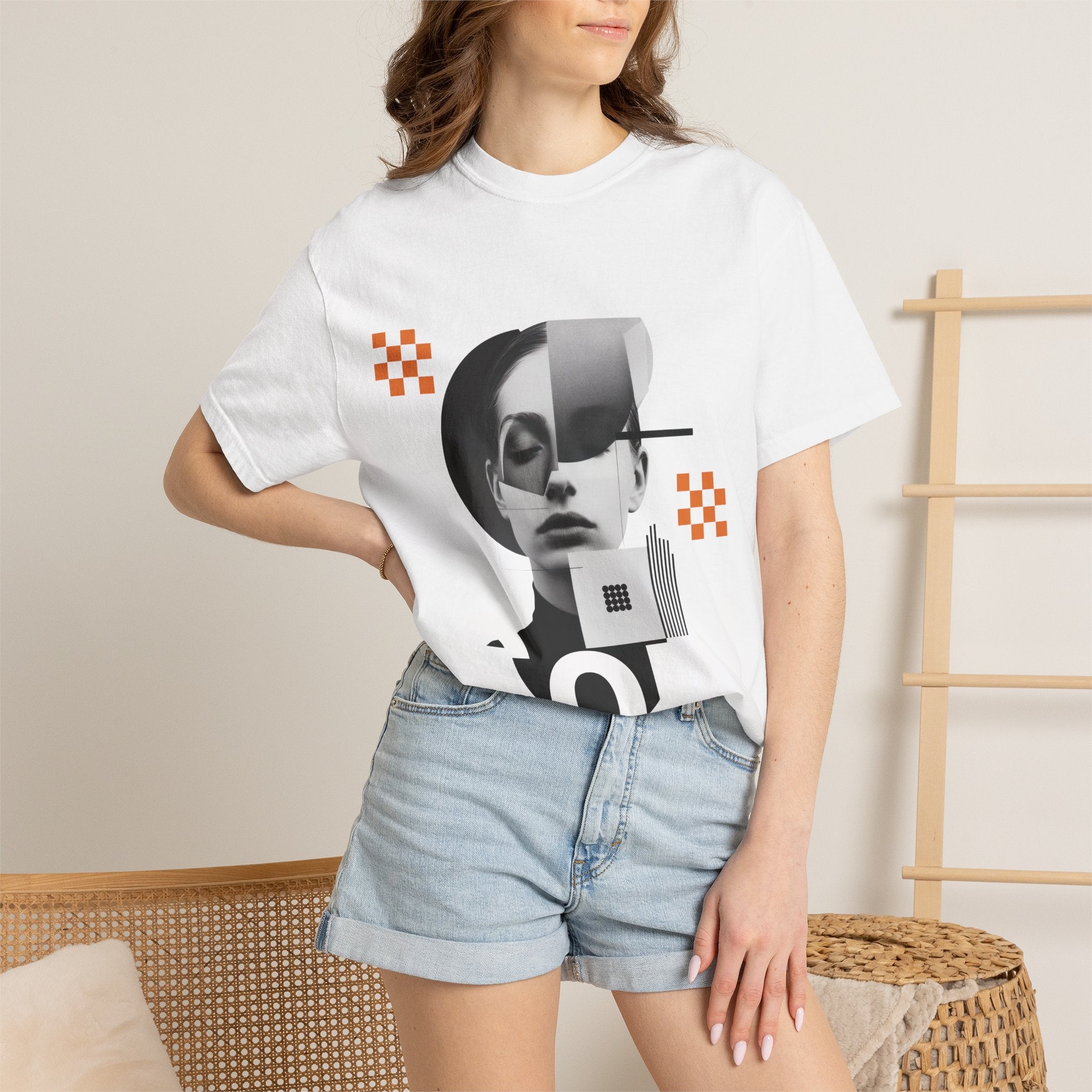 Abstract Collage Portrait T-Shirt — Modern Graphic Art Tee