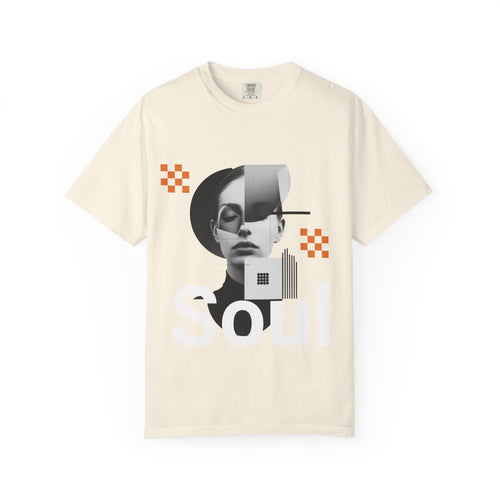 Abstract Collage Portrait T-Shirt — Modern Graphic Art Tee