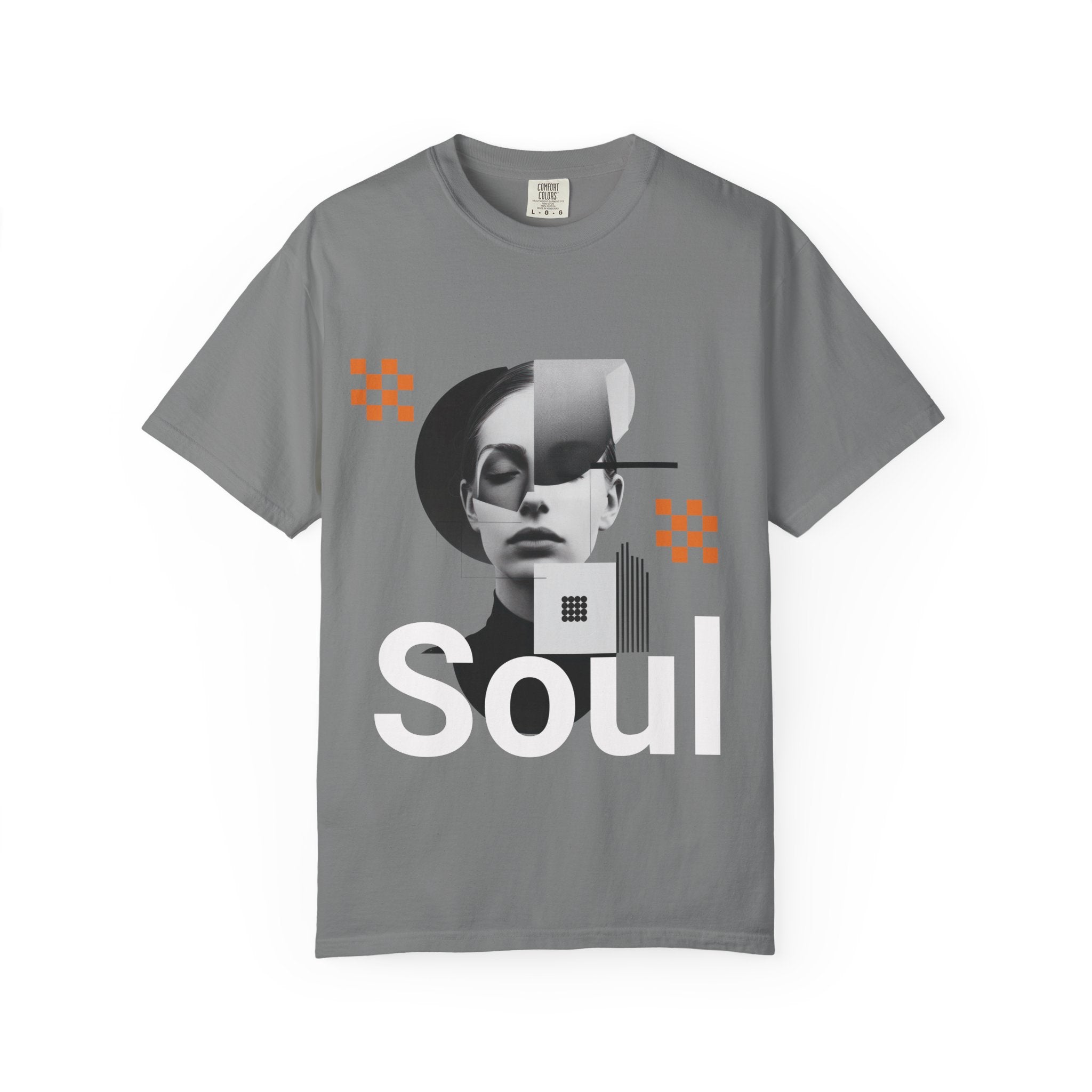 Abstract Collage Portrait T-Shirt — Modern Graphic Art Tee