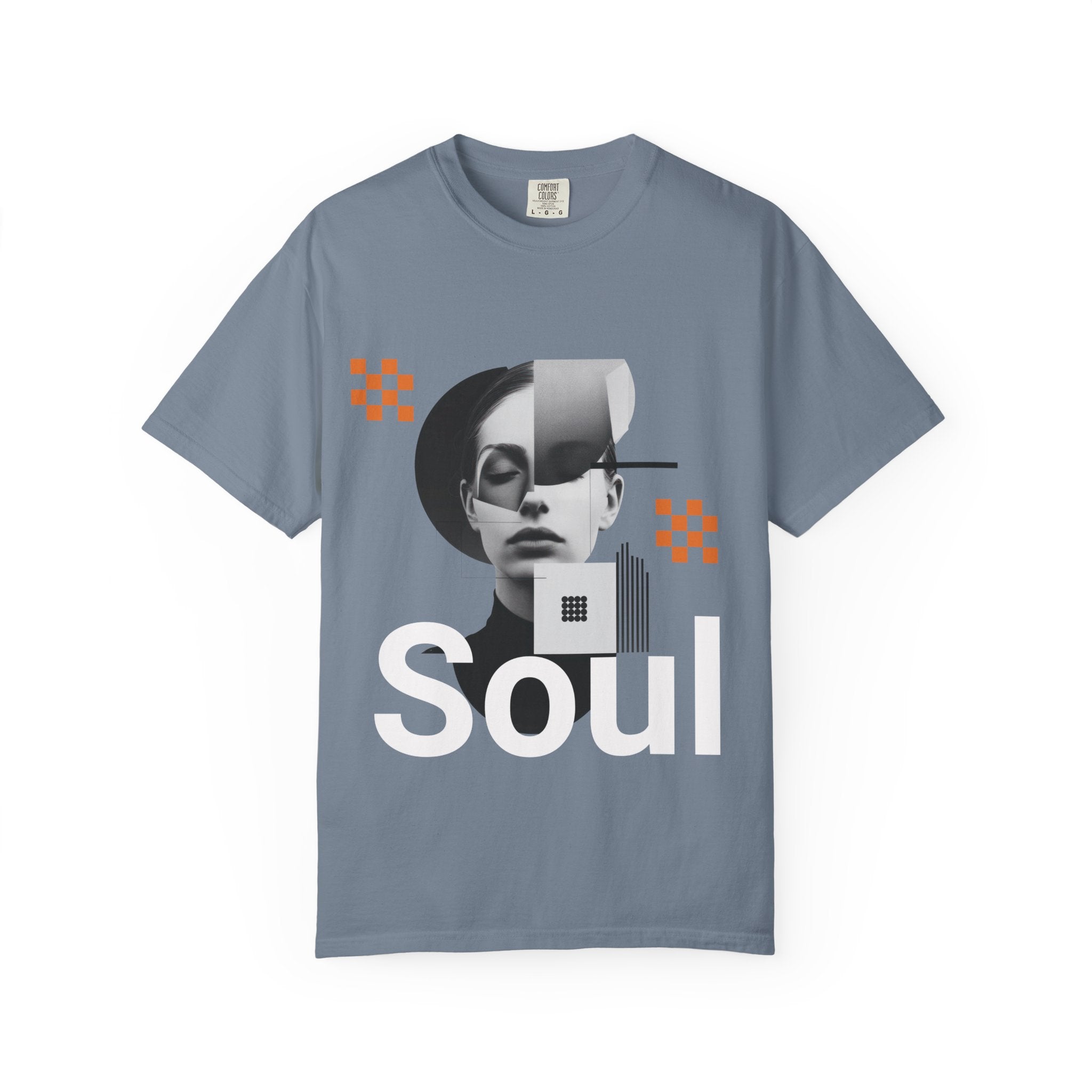 Abstract Collage Portrait T-Shirt — Modern Graphic Art Tee